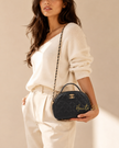 CHANEL Quilted Top Handle Vanity Case Black Caviar