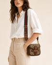 GUCCI Lady Web Original GG Canvas Crossbody Shoulder Bag