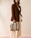 GUCCI GG Leather Detail Strap Tote Bag