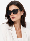 VERSACE Polarized Grey Square Ladies Sunglasses 55mm