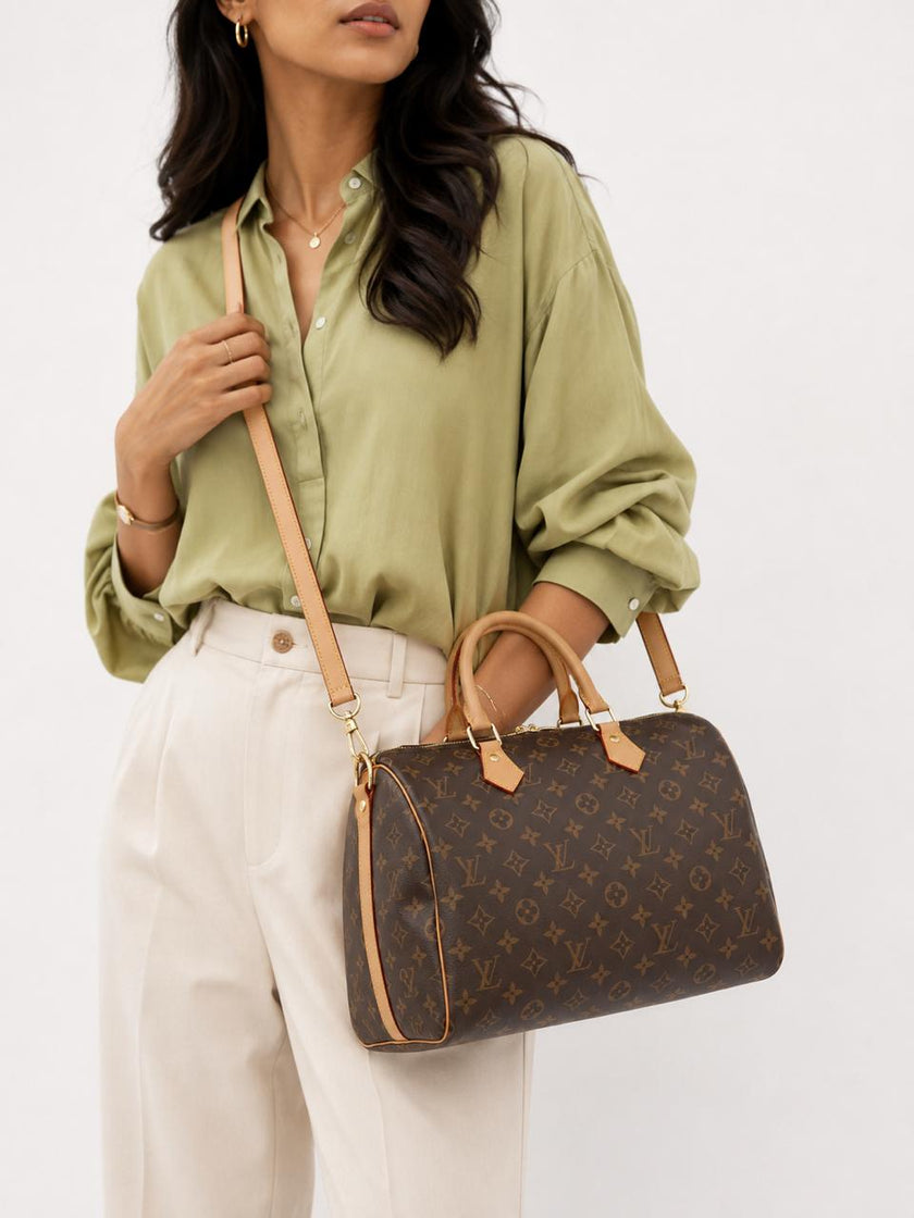 LOUIS VUITTON Speedy Bandouliere Brown