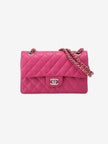 CHANEL Classic Small Handbag Matelasse Chain Shoulder Pink