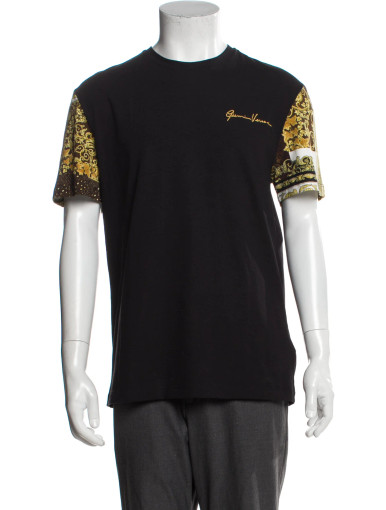 VERSACE Graphic Print Crew Neck T-Shirt  -Black image 2