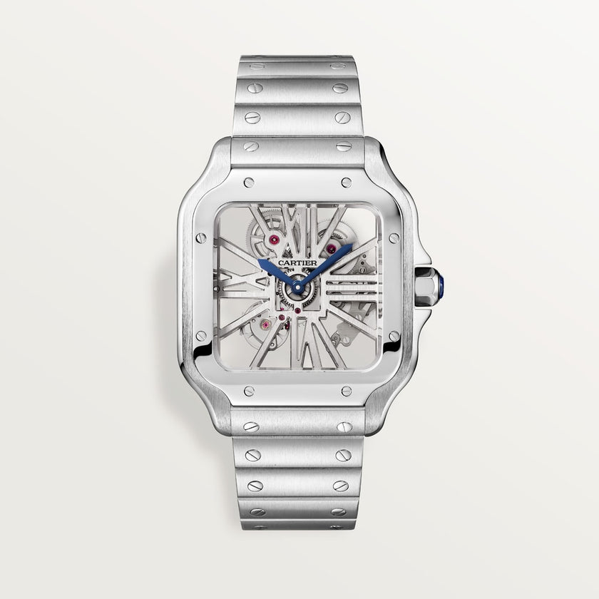 Brand New Santos De Cartier Skeleton Watch CRWHSA0015 at HauteBook.com. Best prices in US, EU, UK & India. Lifetime Authenticity Guarantee. All India Delivery. Trusted by India's Top 1%.