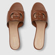 GUCCI Women's GG Pattern Mules - Brown image 2