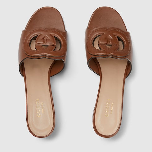GUCCI Women's GG Pattern Mules - Brown image 2