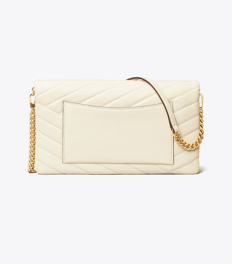[AT DELHI] TORY BURCH Kira Chevron Clutch - New Ivory image 2