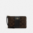 Corner Zip Wristlet In Signature Canvas - Brown image