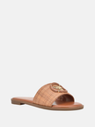 GUESS Magnify Faux-Leather Beach Slides brown image 0