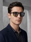 [ARRIVING] HUGO BOSS Grey Rectangular Men's Sunglasses image 1