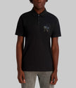 KARL LAGERFELD Pique Polo With Printed Karl And Choupette - Black image 0