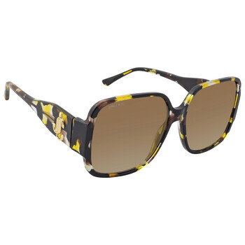 JIMMY CHOO Gradient Square Ladies Sunglasses - Brown image 0