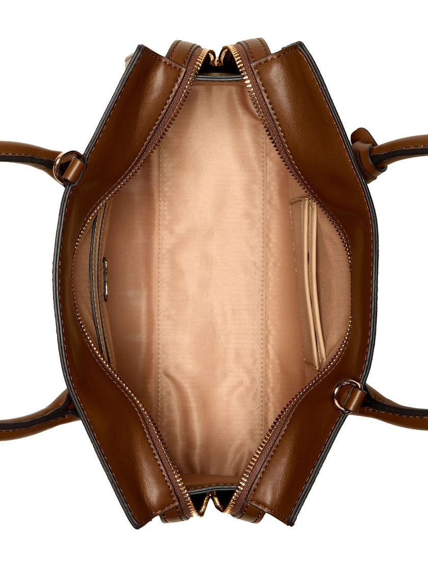 Guess Beryln Logo Large Satchel - Brown image 2