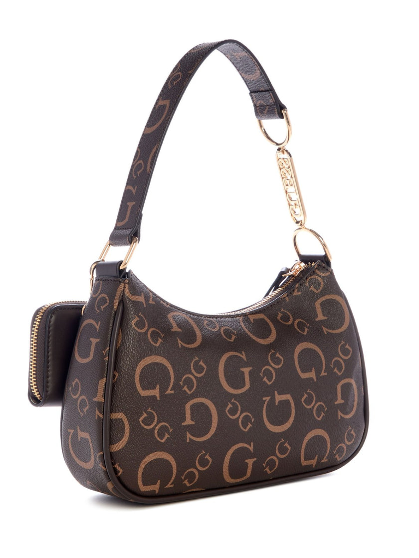 Guess Oona Logo Shoulder Bag - Brown image 2