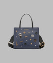 KARL LAGERFELD Maybelle Denim Satchel With Pins - Denim Blue image 0