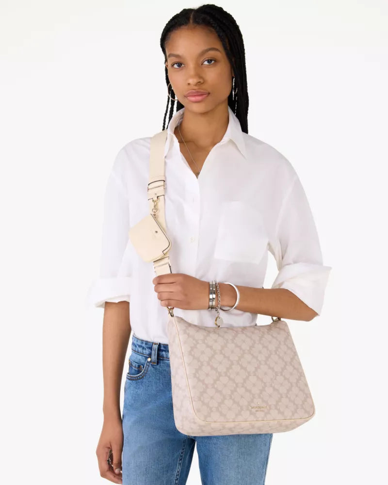 KATE SPADE Spade Flower Large Crossbody With Pouch - Dark Beige Multi image 1