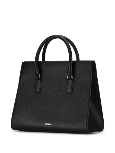 VERSACE Grained Calfskin Large Virtus Top Handle Shoulder Bag image 1
