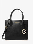 MICHAEL KORS  Mercer Medium Pebbled Leather Crossbody Bag - Black image 0