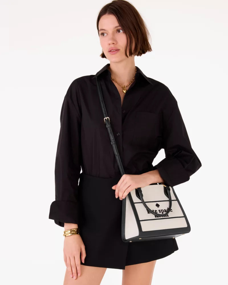 [ARRIVING] KATE SPADE  Ellie Canvas Small Tote - Black Multi image 1