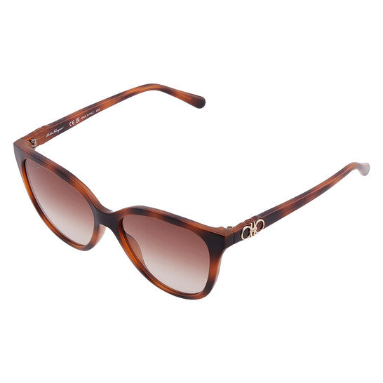 SALVATORE FERRAGAMO Brown Gradient Cat Eye Ladies Sunglasses (Arriving In Delhi) image 2