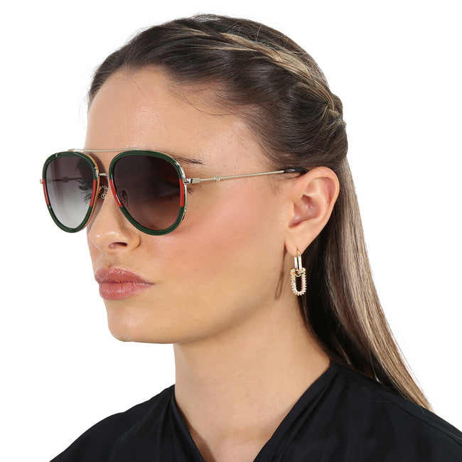 GUCCI Grey Gradient Pilot Unisex Sunglasses image 1