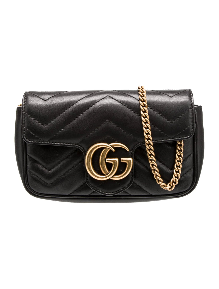 GUCCI GG Marmont Super Mini Shoulder Bag - Black image 0