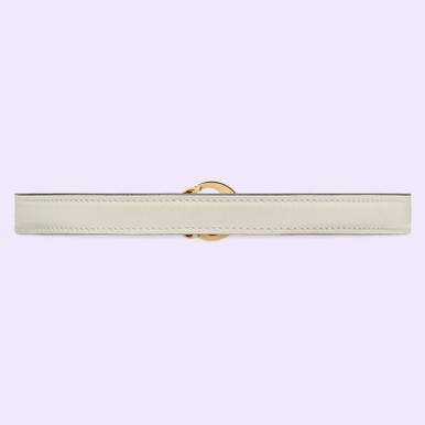 GUCCI Blondie thin White Leather Belt image 0