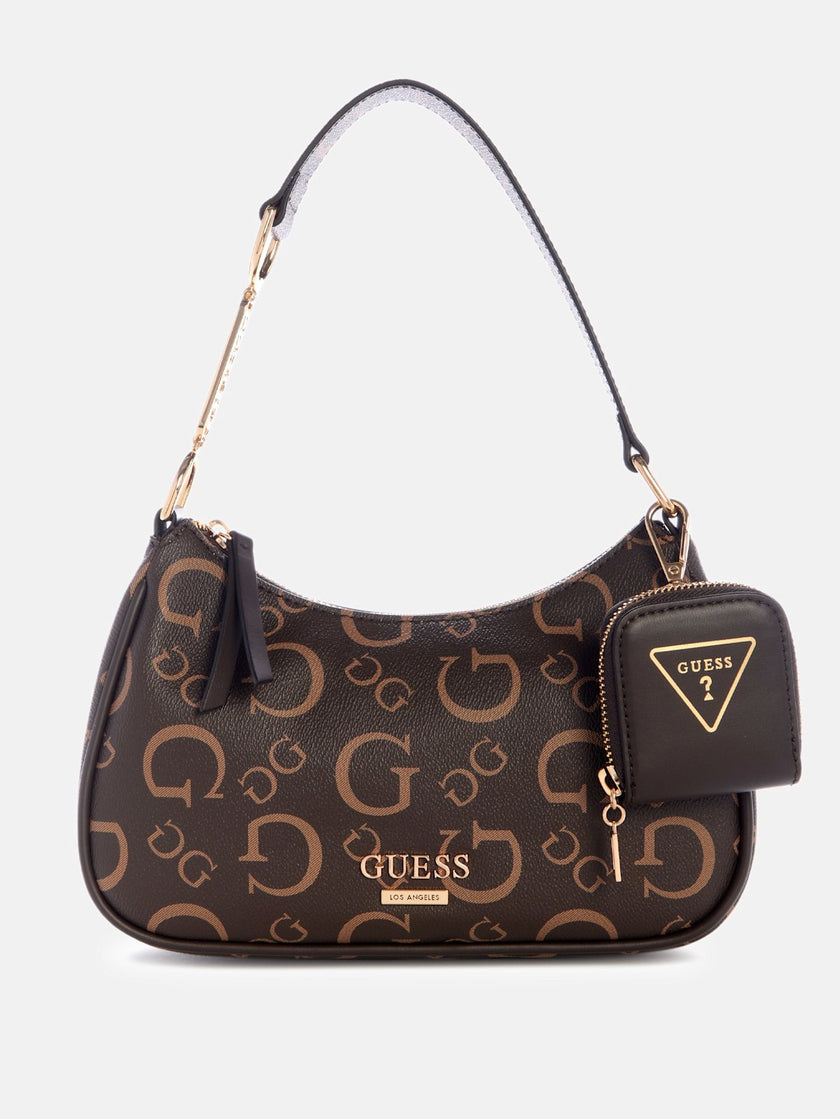 Guess Oona Logo Shoulder Bag - Brown image 0