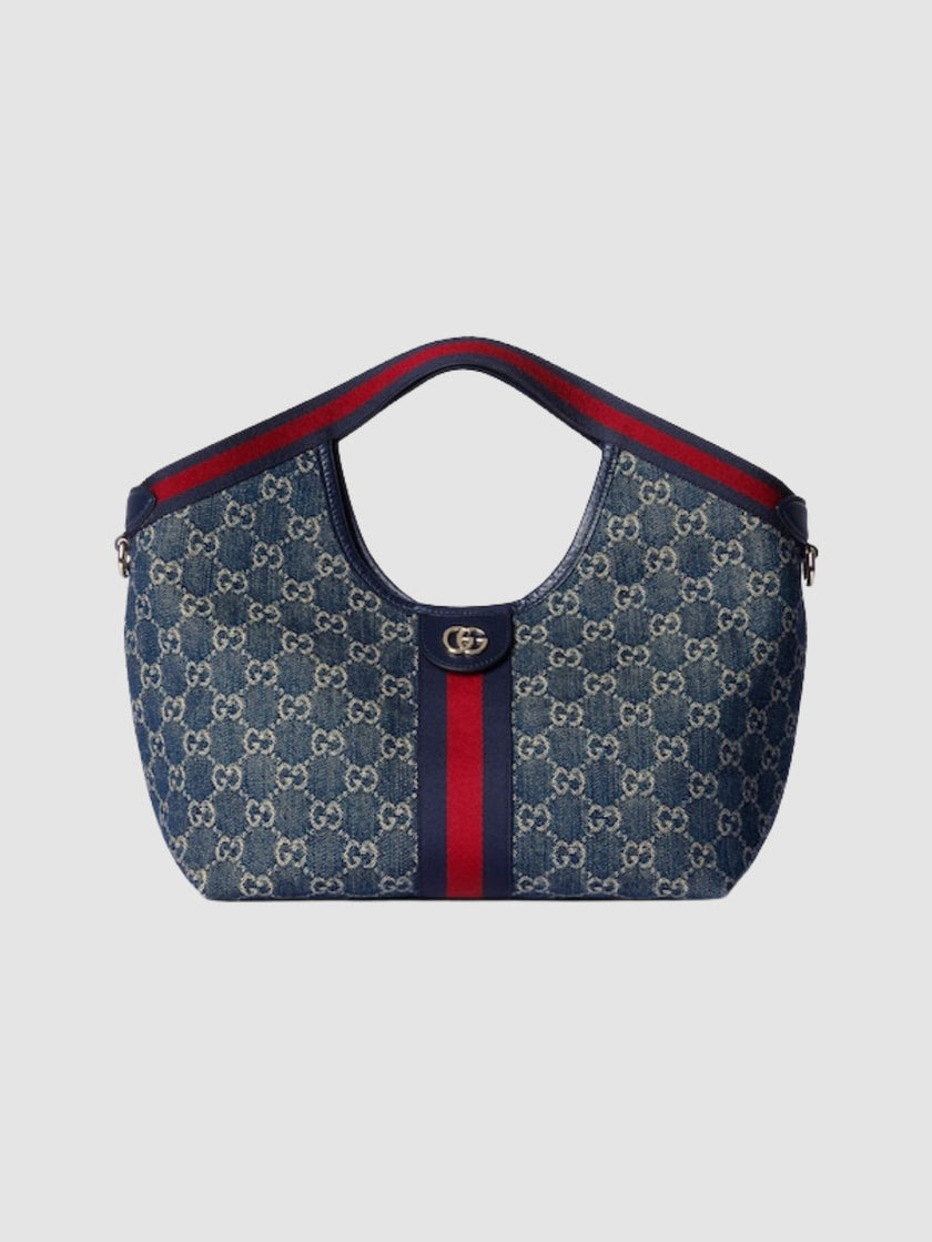 GUCCI Giglio Small Tote Bag - Blue and White image 0