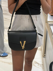 VERSACE Grainy Calf Leather Logo Crossbody Shoulder Bag image 5
