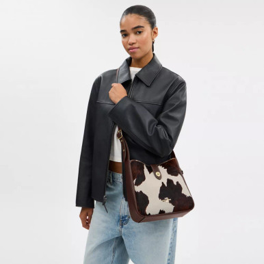 COACH Hadley Convertible Crossbody Bag With Cow Print And Tassel image 2