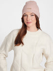 Guess Faux-Leather Logo Patch Beanie - Pink image 1
