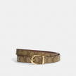 COACH Classic Buckle Cut To Size Reversible Belt, 25 Mm - Gold/Khaki Saddle image