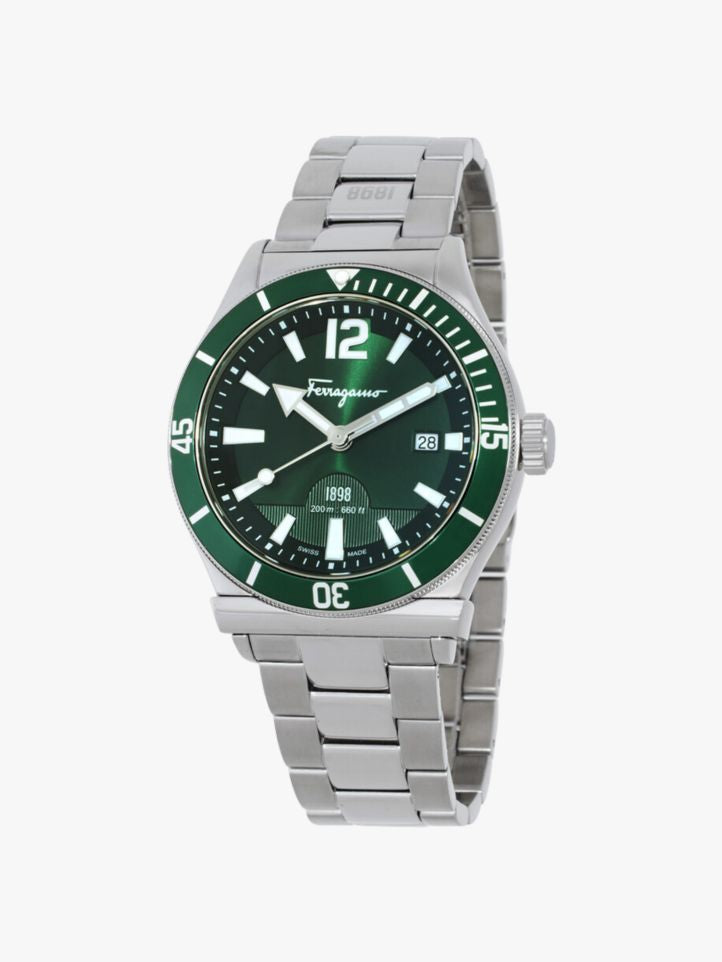 SALVATORE FERRAGAMO 1898 Quartz Green Dial Men's Watch image 0