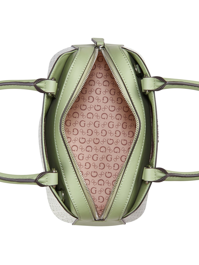Guess Kamri Logo Mini Dome Satchel - Green image 3