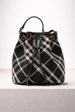 BURBERRY Mini Check-print Bucket Bag image 1