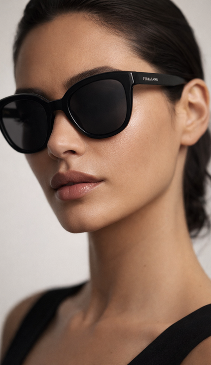 FERRAGAMO Salvatore Grey Cat Eye Ladies Sunglasses image 0