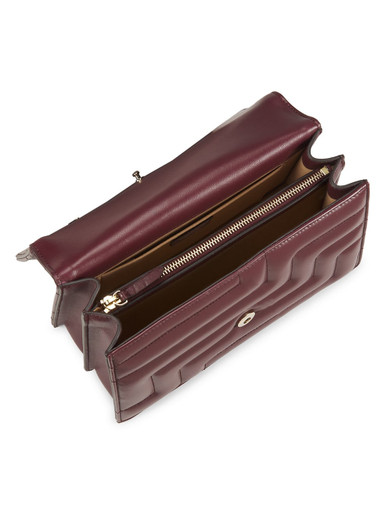 JIMMY CHOO Varenne Quilted Leather Shoulder Bag - Burgundy Light Gold image 2