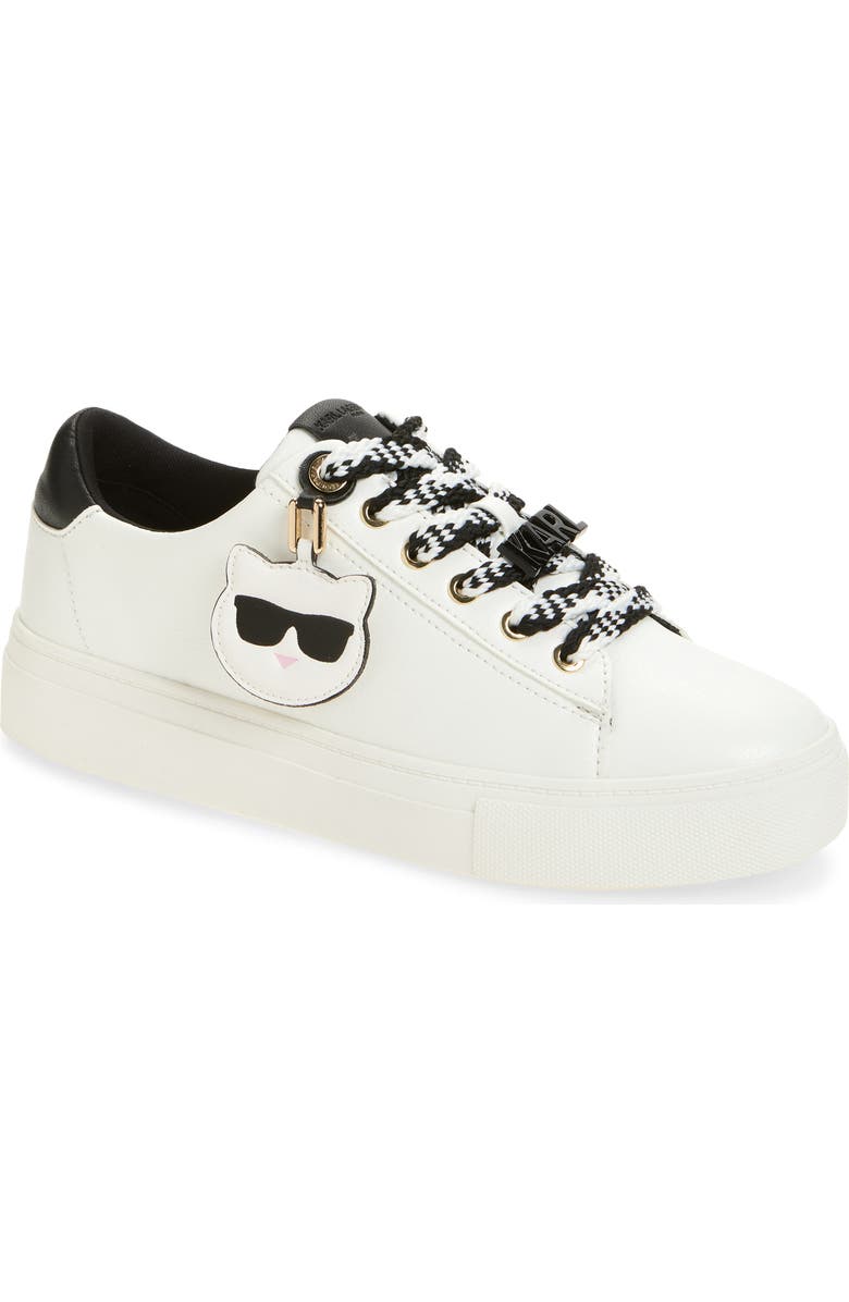 [AT DELHI] KARL LAGERFELD Capree Karl Choupette Low Top Sneaker (Women) - Bright White/ Black image 0