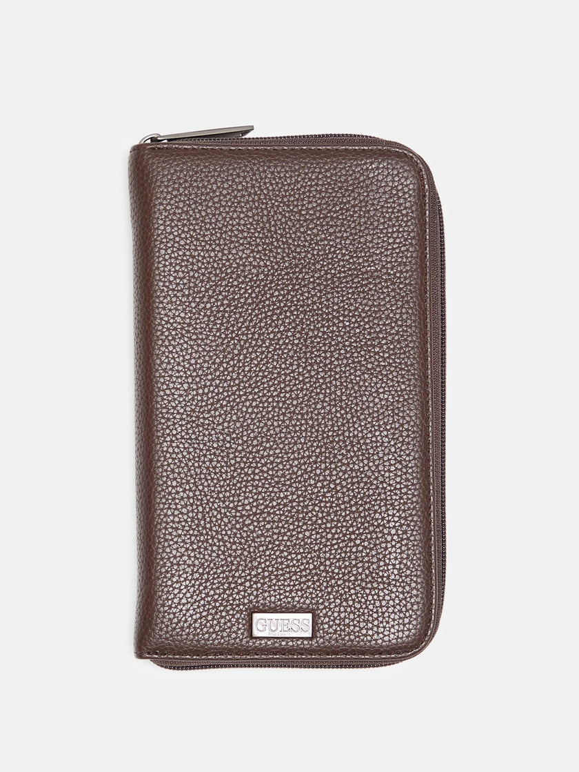 Guess Zip-Around Travel Wallet - Brown image 0