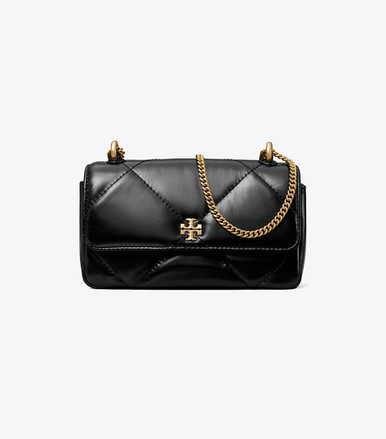TORY BURCH Mini Kira Diamond Quilt Flap Bag - Black image 1