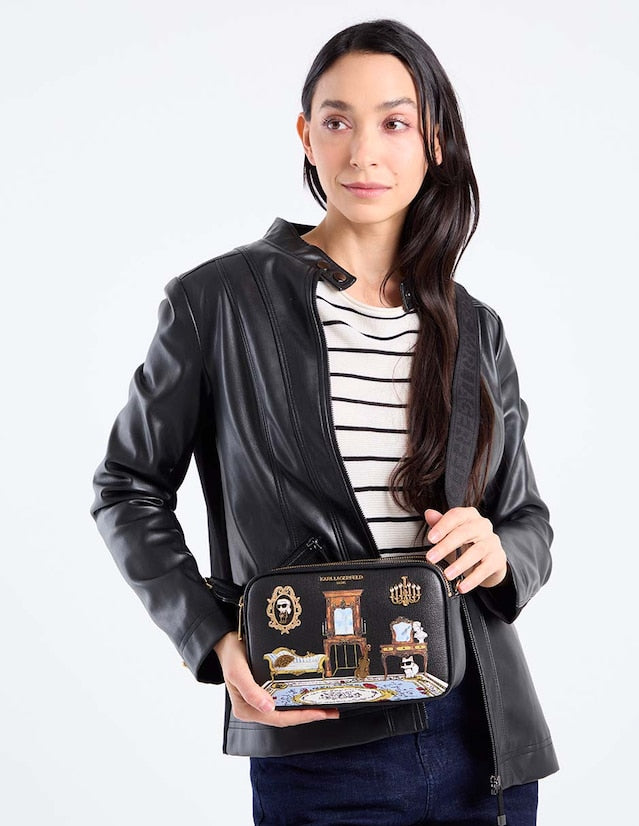 KARL LAGERFELD Maybelle Rococo Camera Crossbody - Black image 1