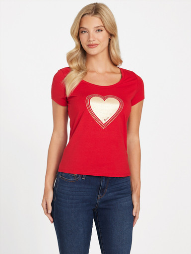 GUESS Eco Loren Glitter Heart Tee image 1