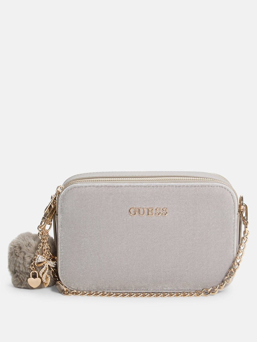 Guess Holly Velvet Crossbody - Gray image 0