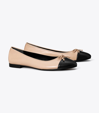 TORY BURCH Cap-toe Ballet - Rose Pink / Perfect Black image 3