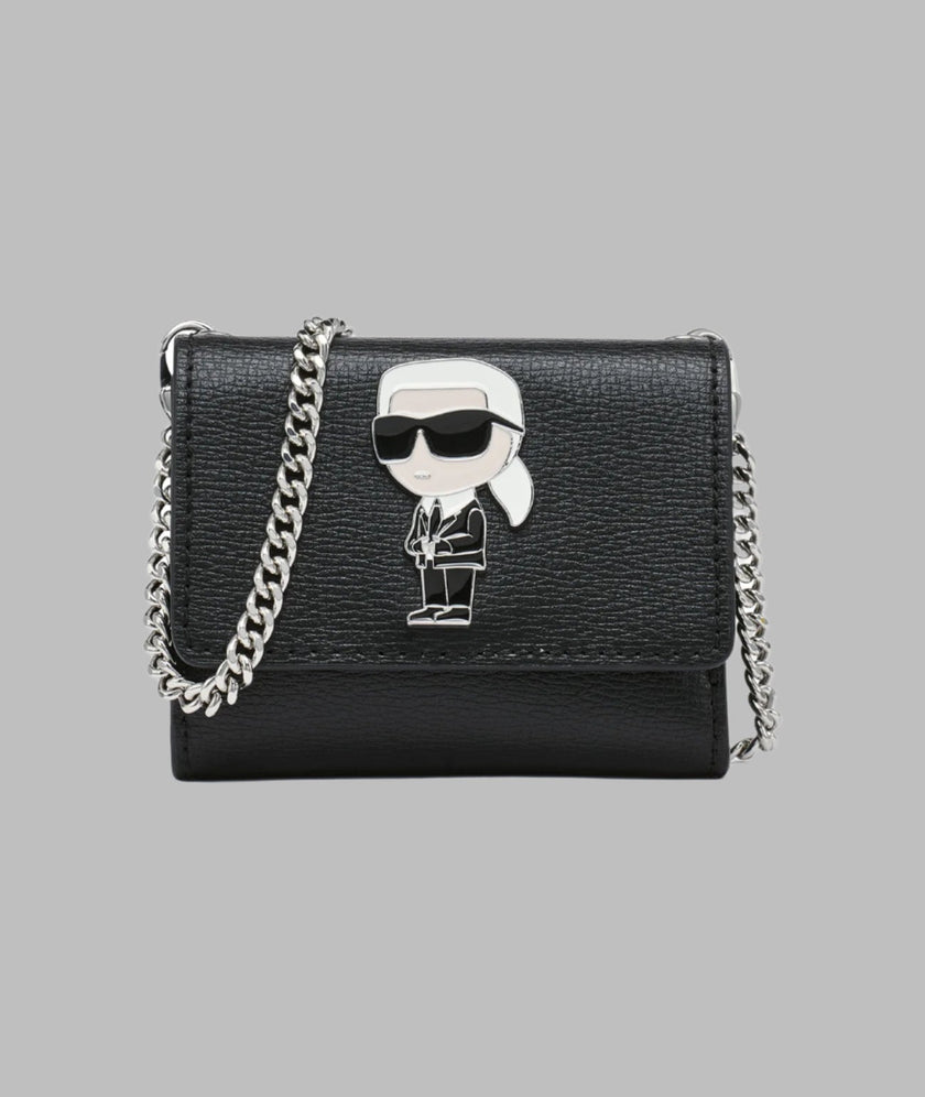 KARL LAGERFELD Small Wallet On Chain - Black image 0