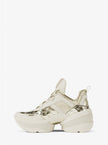 MICHAEL KORS Olympia Mixed-Media Trainer - Pale Gold image 1