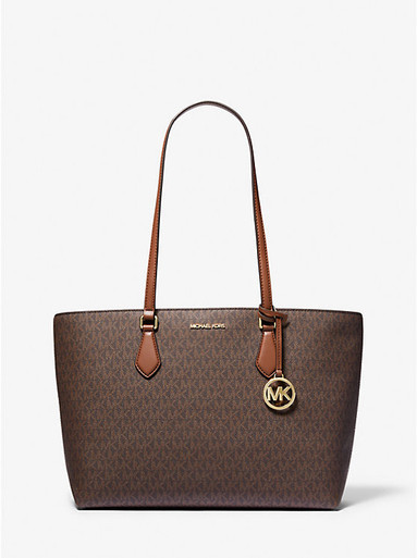 MICHAEL KORS  Sheila Large Signature Logo Tote Bag - Brown image 1