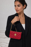 VERSACE La Medusa Mini Quilted Leather Shoulder Bag In Red image 0