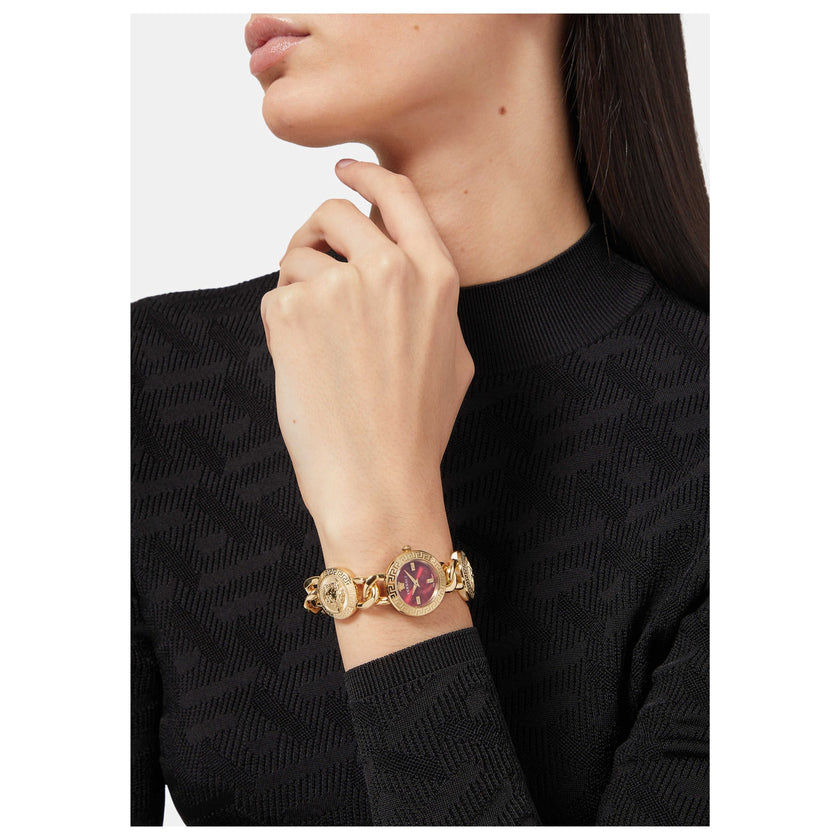 VERSACE Stud Icon 26MM IP Yellow Goldtone Stainless Steel Bracelet Watch image 1